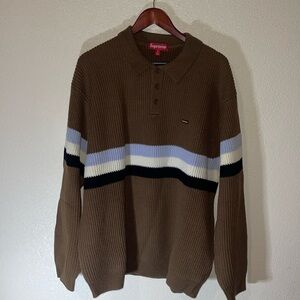 Supreme Small Box Polo Sweater 'Dark Brown'